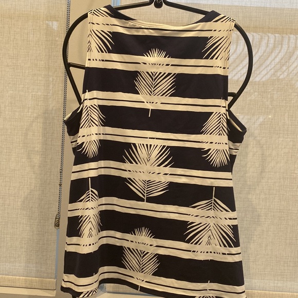 Lands’ End Navy Palm Stripe size 14 DD bra cups Tankini Top - Picture 7 of 8